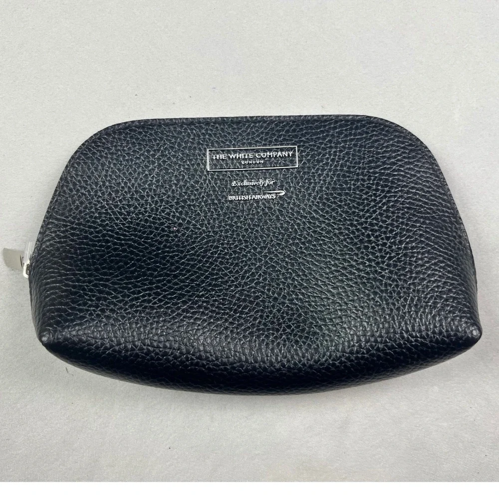 The White Company British Airways Black Pebbled Amenity Pouch Travel Bag